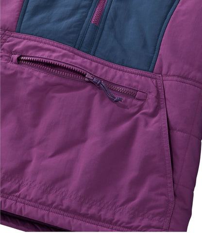 L.L.Bean Women's Mountain Classic Insulated Anorak, Colorblock Mariner Blue/Wood Violet