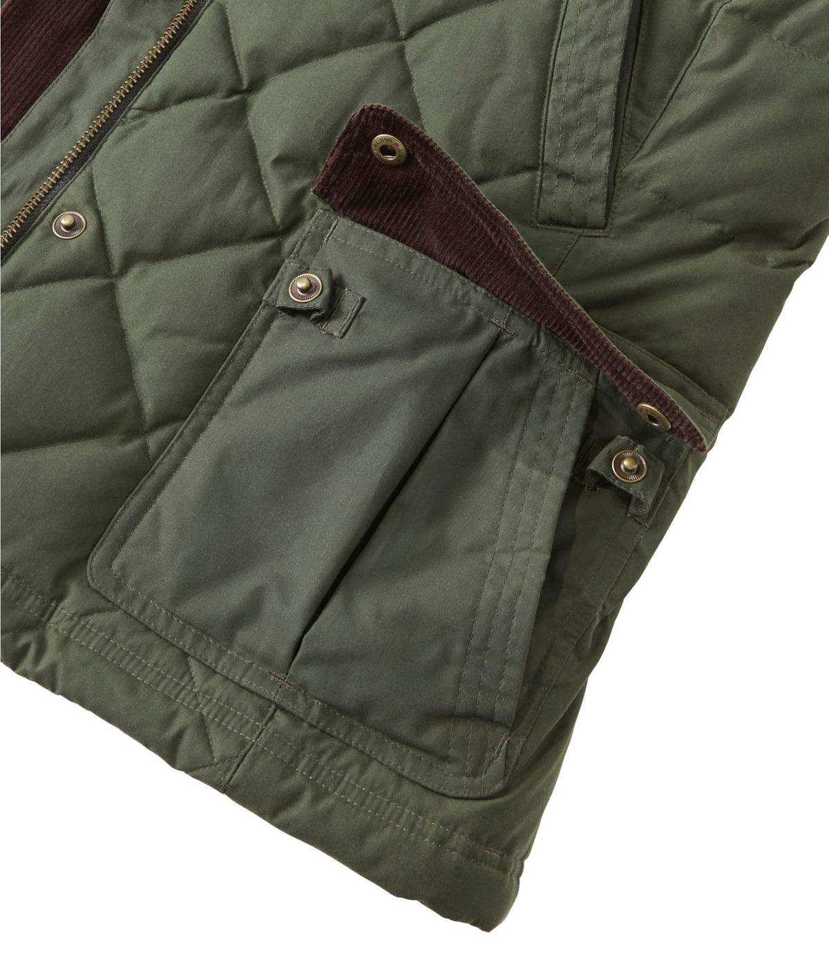 L.L.Bean Women's L.L.Bean Upcountry Waxed Cotton Down Vest Coffee Bean