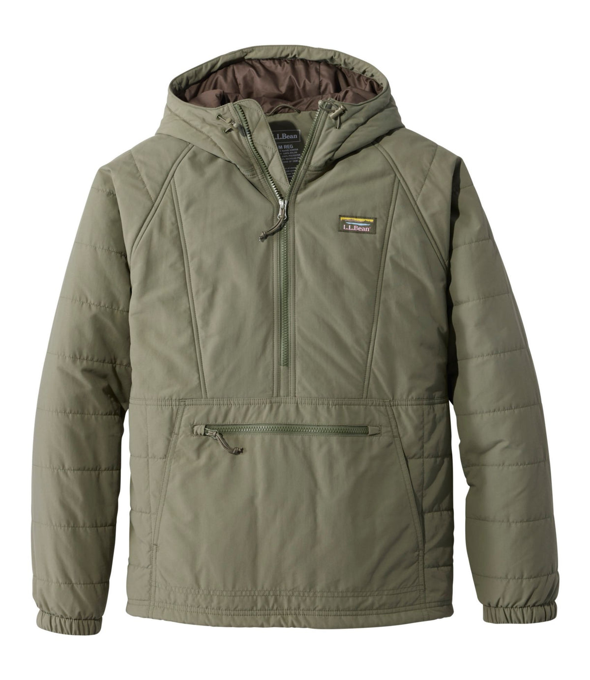 L.L.Bean Men's Mountain Classic Insulated Anorak Olive Gray