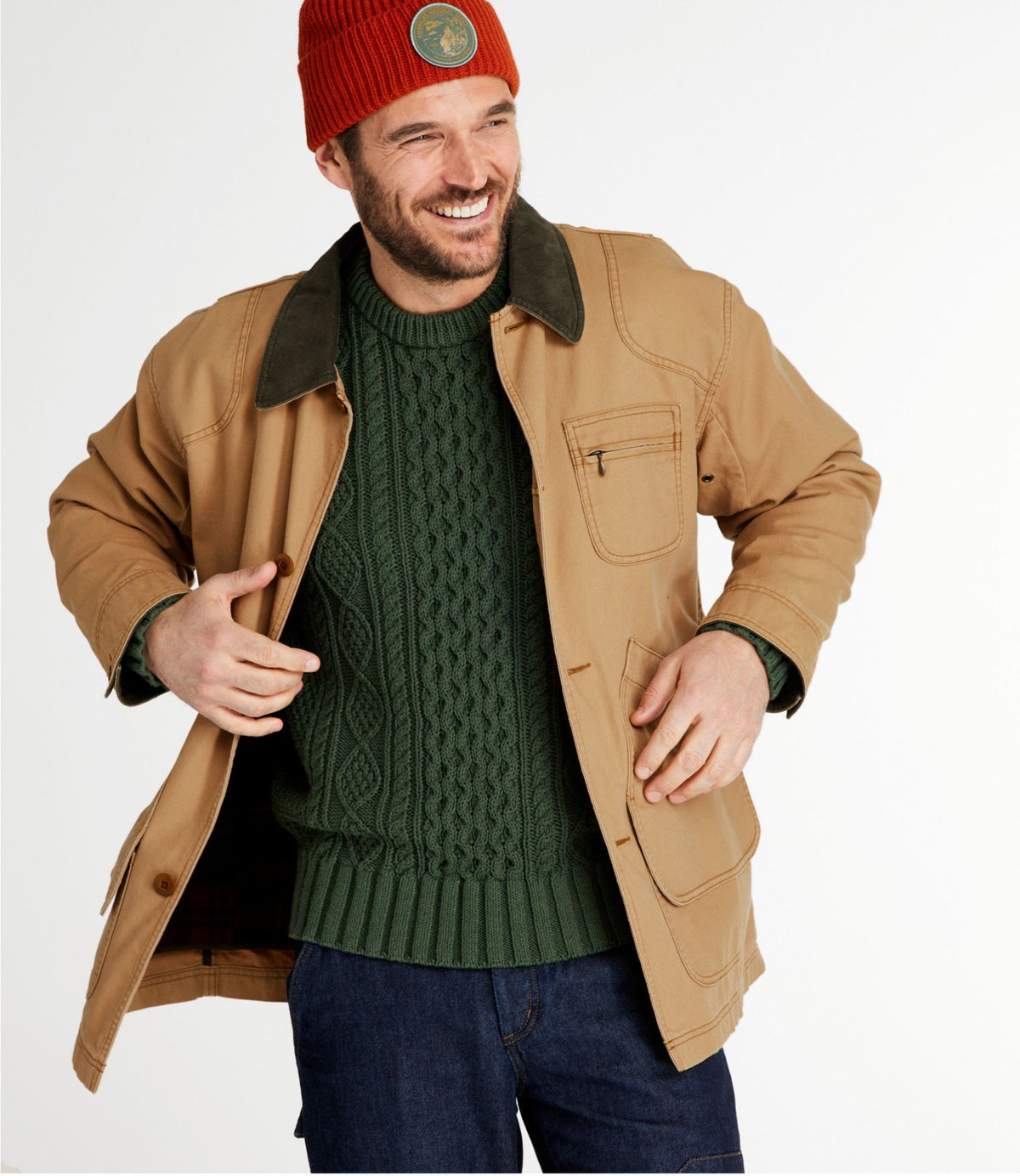 L.L.Bean Men's Original Field Coat with Wool/Nylon Liner Olive