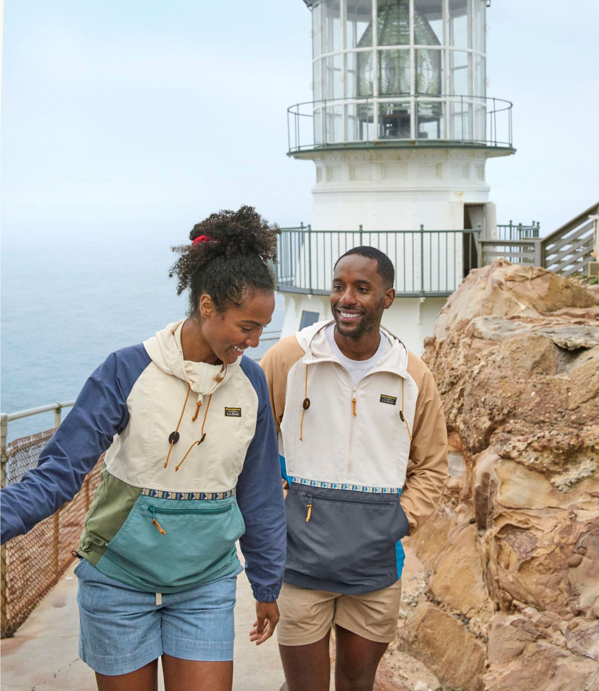 L.L.Bean Men's Mountain Classic Anorak, Multi-Color Shore/Iron