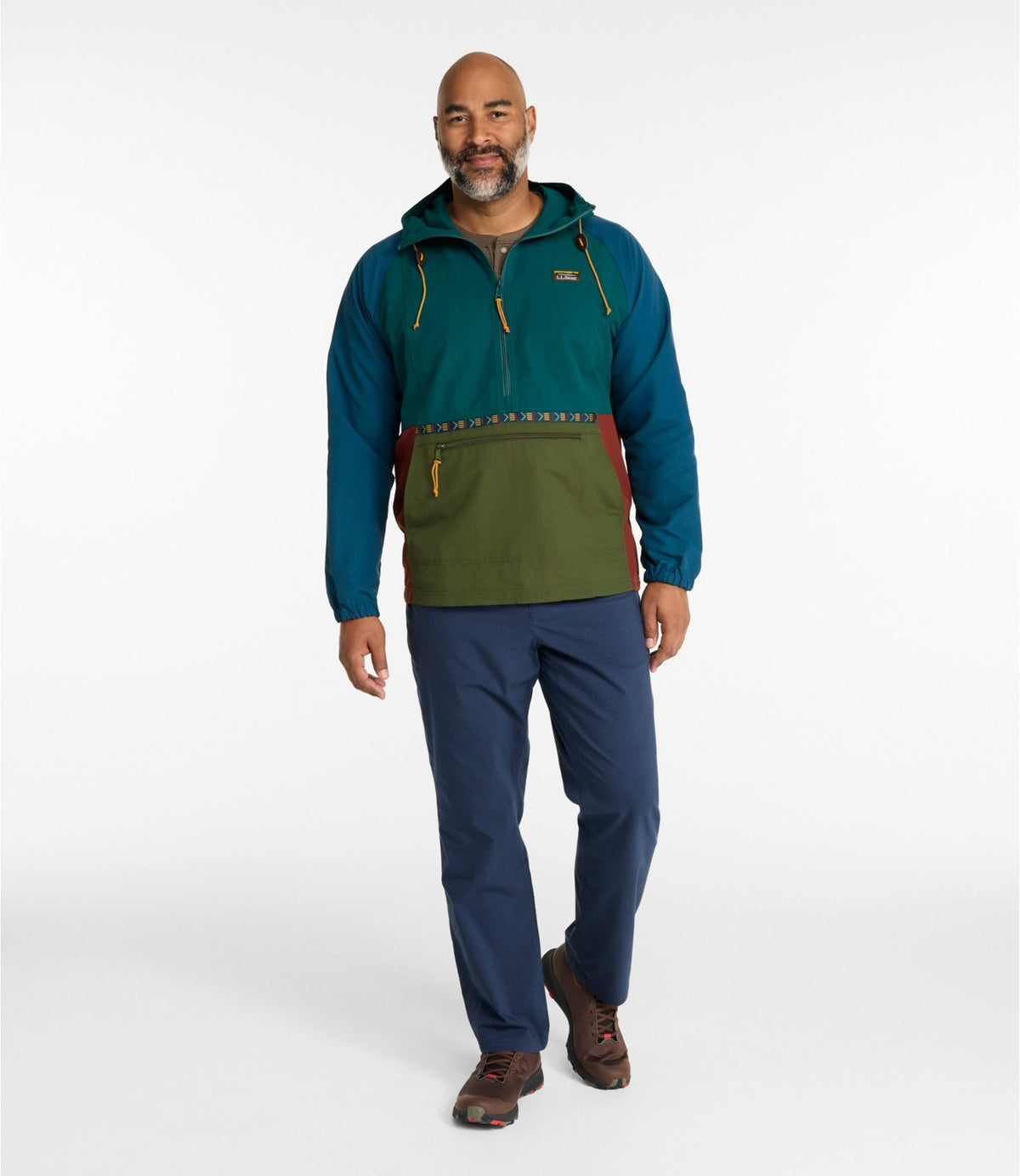 L.L.Bean Men's Mountain Classic Anorak, Multi-Color Shore/Iron