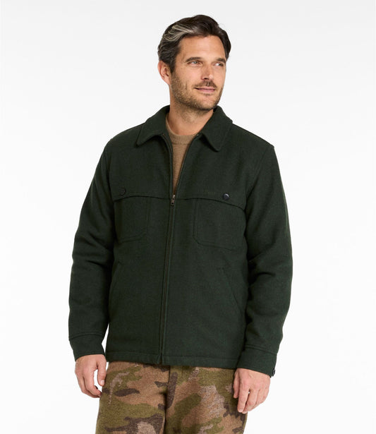L.L.Bean Men's Maine Guide Zip-Front Jac-Shirt with PrimaLoft Loden