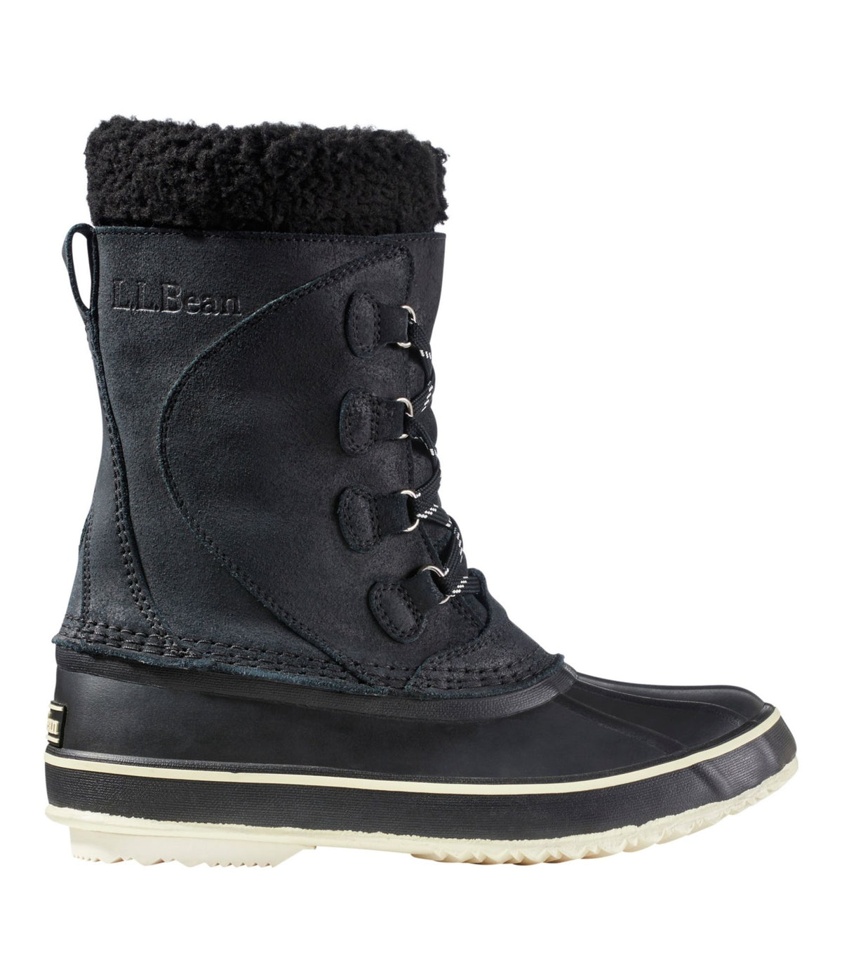 L.L.Bean Women's L.L.Bean Snow Boots, Suede Black/Sailcloth