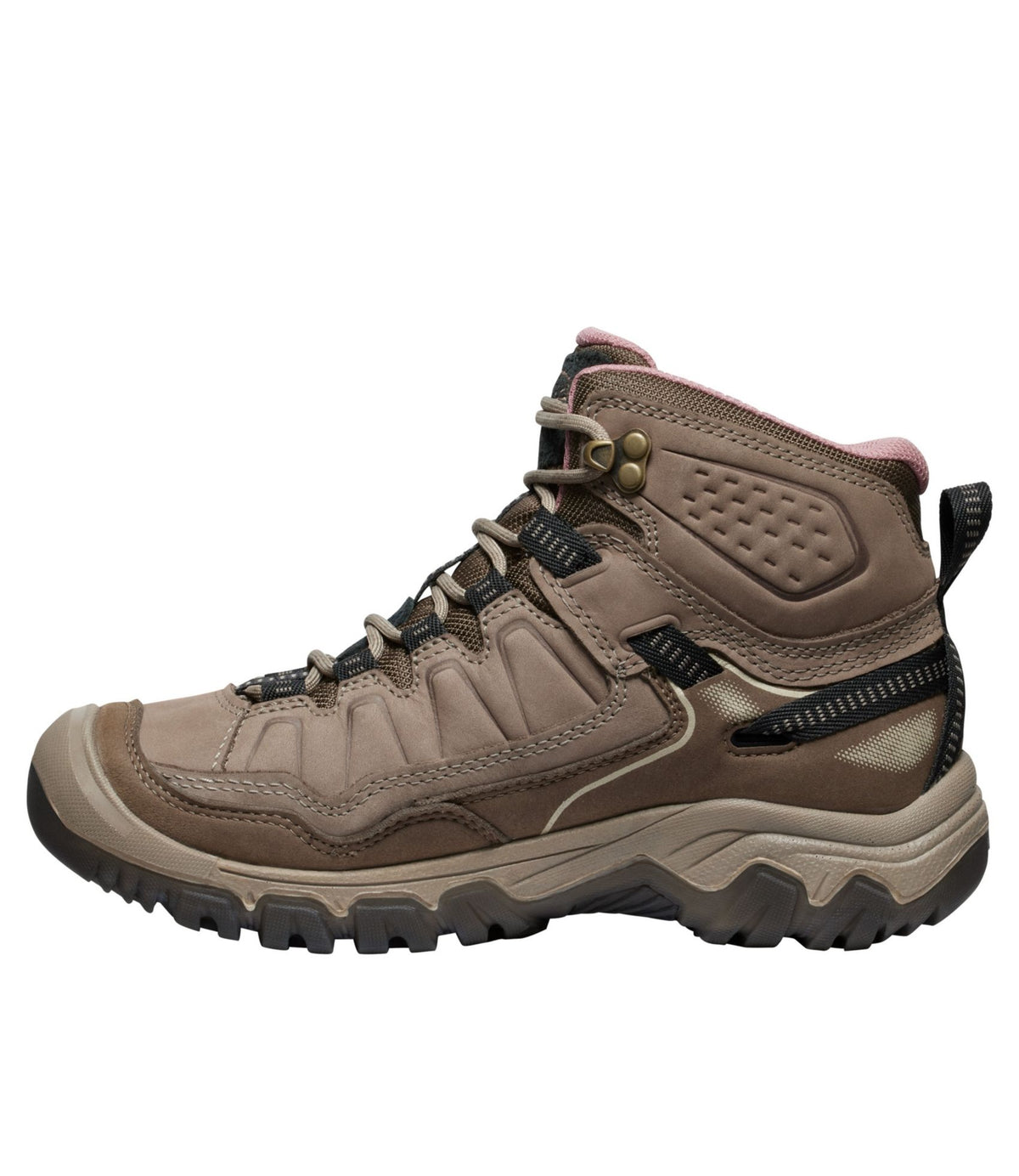 L.L.Bean Women's Keen Targhee IV Mid Waterproof Hiking Boots Brindle/Nostalgia Rose