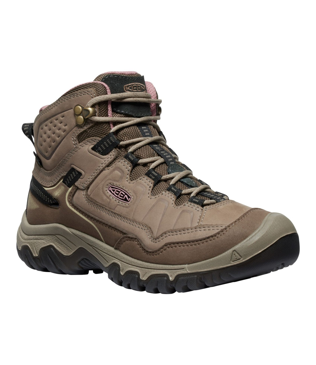 L.L.Bean Women's Keen Targhee IV Mid Waterproof Hiking Boots Brindle/Nostalgia Rose