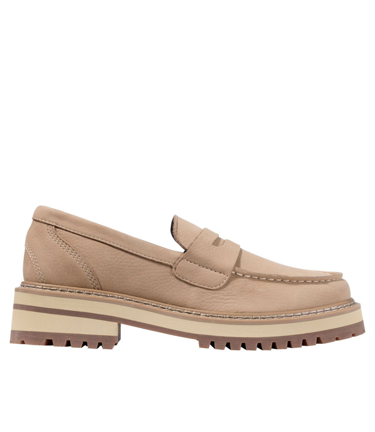 L.L.Bean Women's Camden Hills Penny Loafers, Leather Khaki