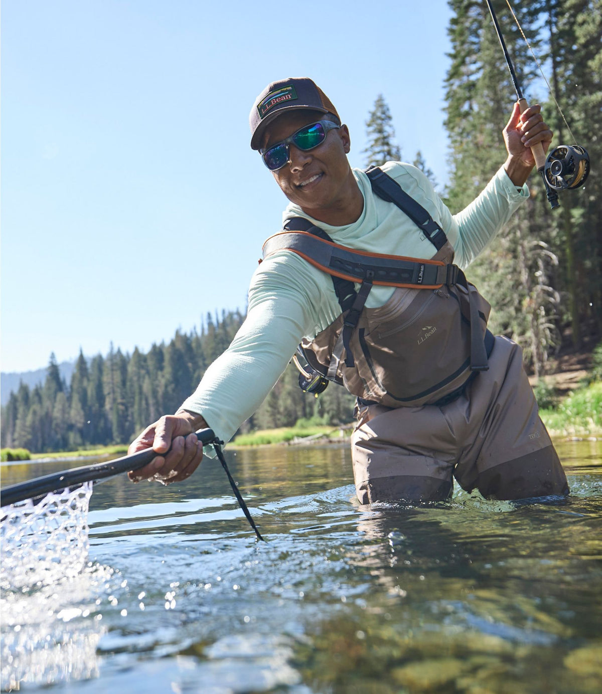 L.L.Bean Men's L.L.Bean Rapid River Pro Stockingfoot Waders with Super Seam Dark Cinder/Dark Cement