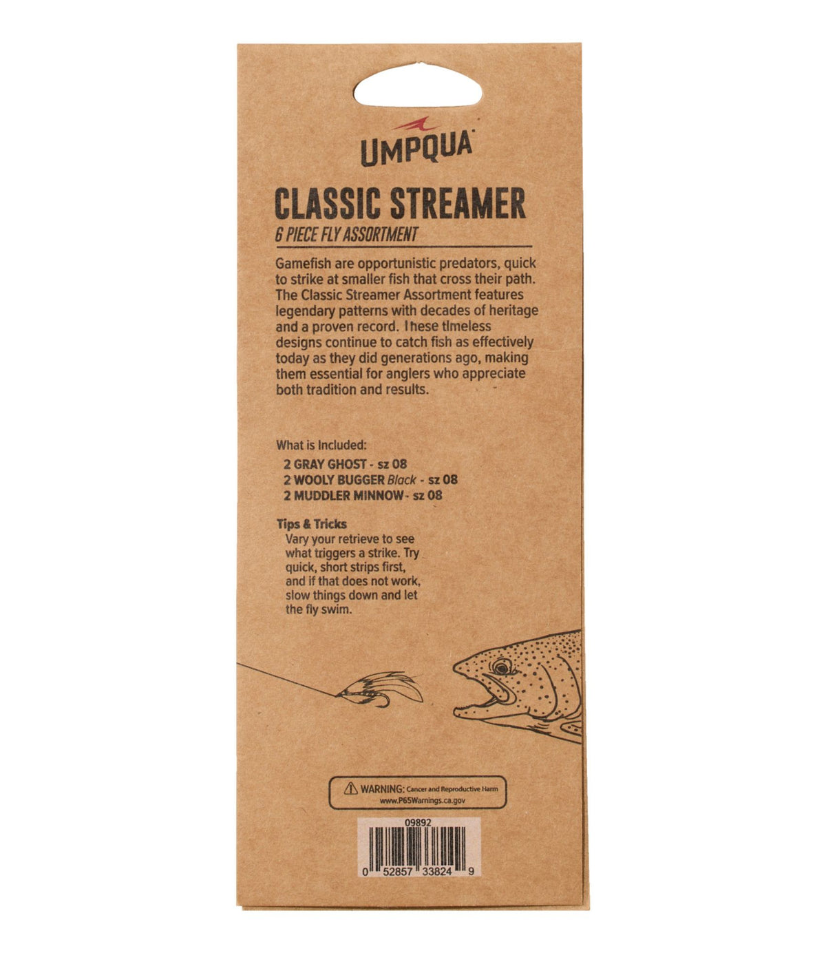 L.L.Bean Umpqua Classic Streamer Fly Assortment, 6 flies