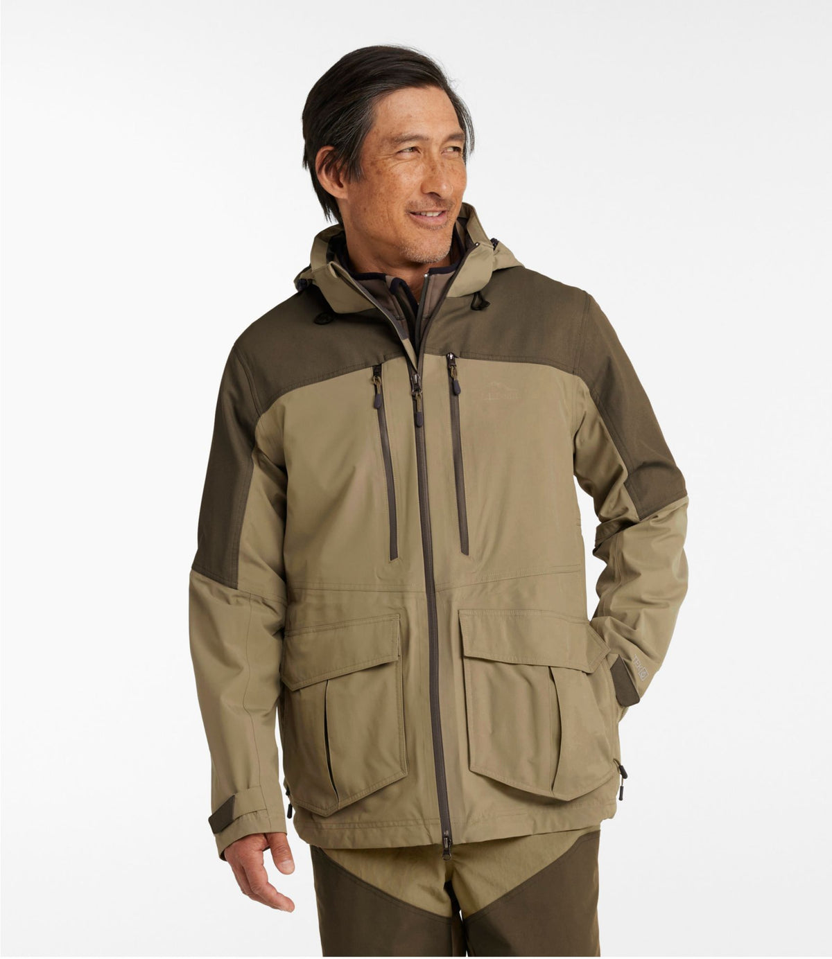 L.L.Bean Men's Tek Upland Waterproof Jacket Ash/Dark Mushroom