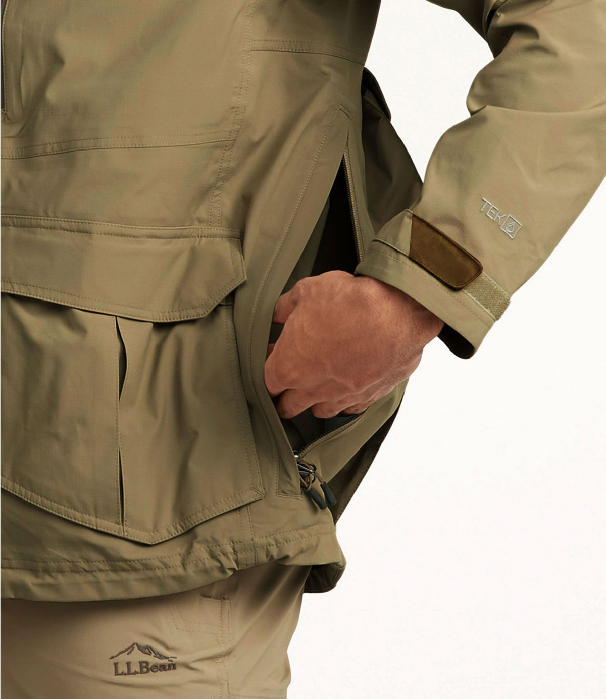 L.L.Bean Men's Tek Upland Waterproof Jacket Ash/Dark Mushroom