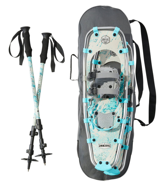 L.L.Bean Women's Winter Walker Snowshoe Package Teal Blue Fracture