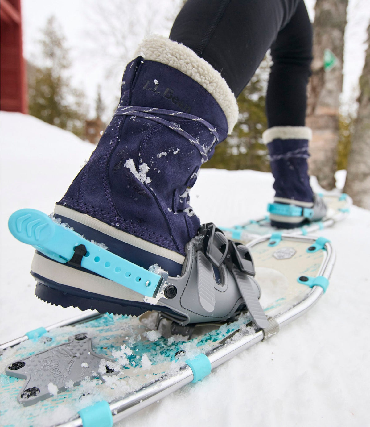 L.L.Bean Women's Winter Walker Snowshoe Package Teal Blue Fracture