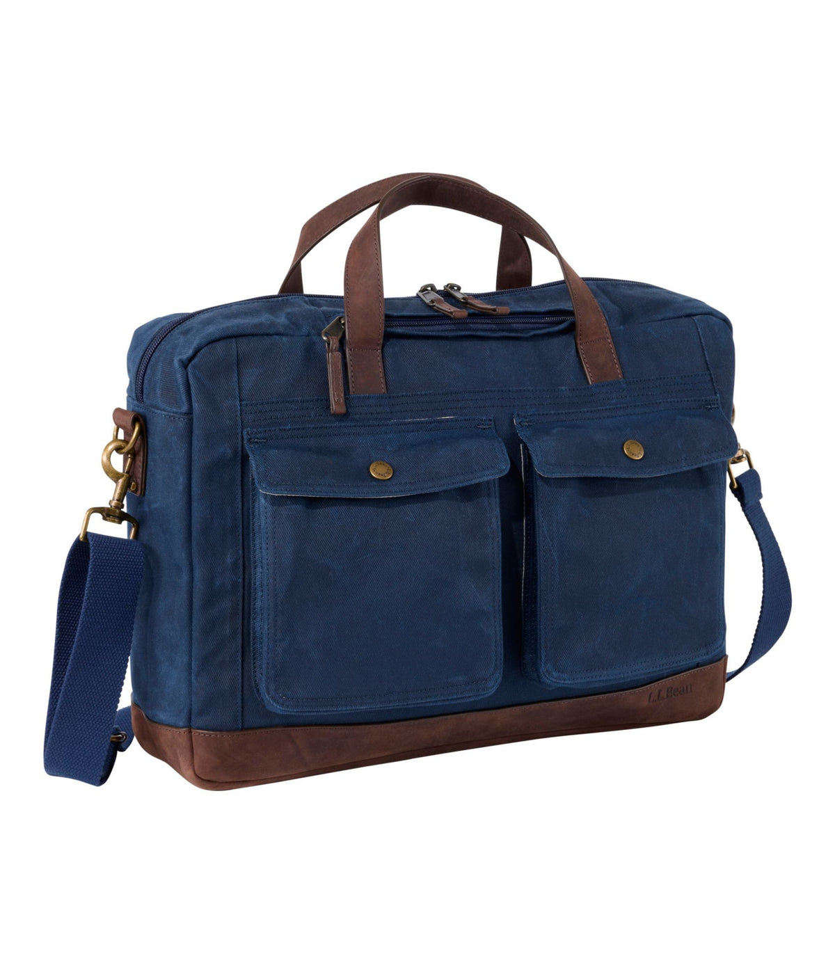 L.L.Bean Waxed Canvas Briefcase Classic Navy