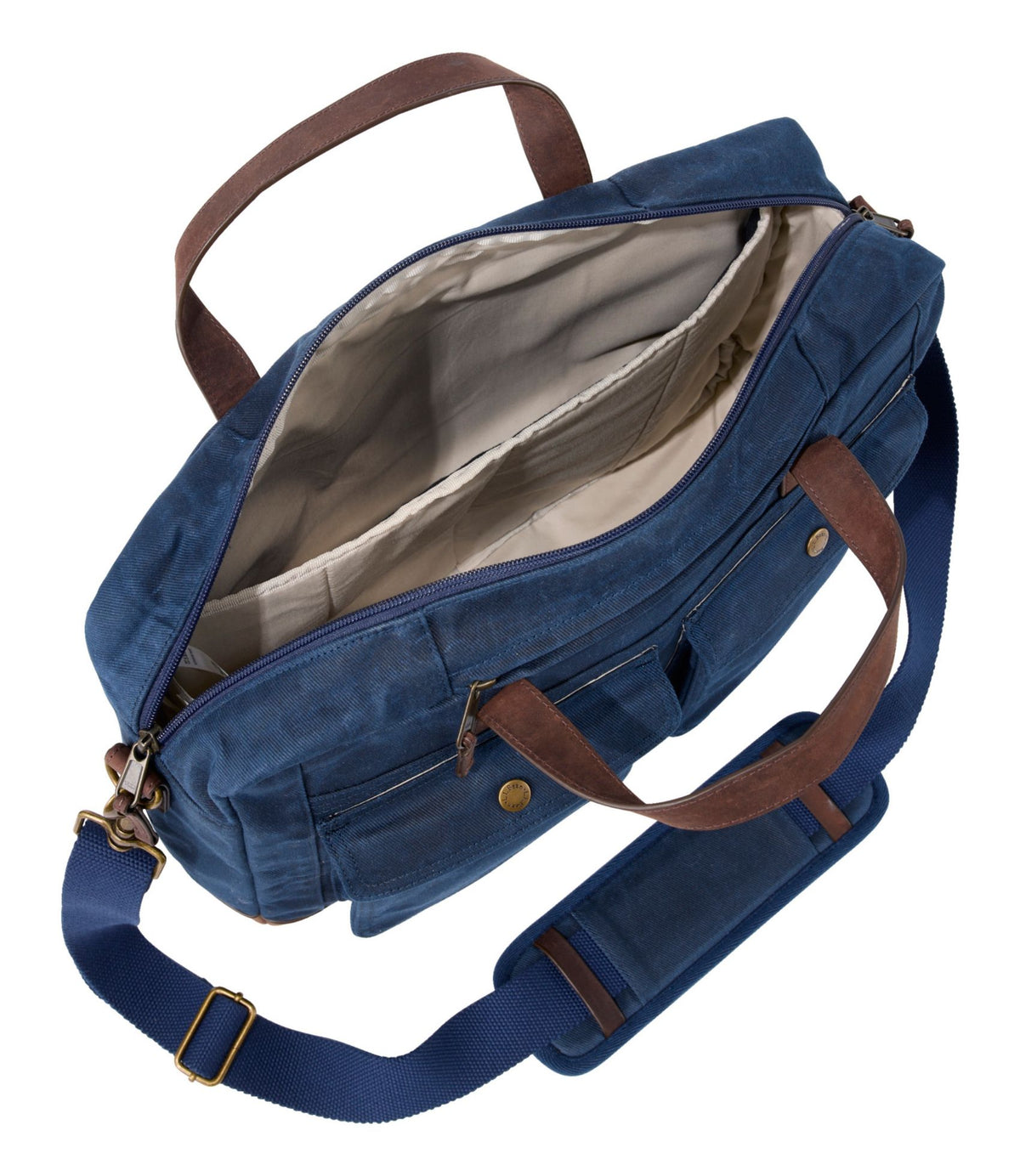L.L.Bean Waxed Canvas Briefcase Classic Navy
