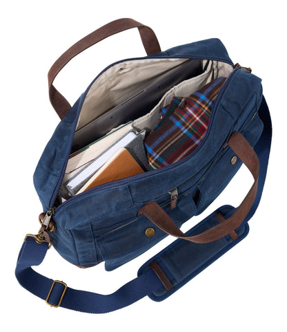 L.L.Bean Waxed Canvas Briefcase Classic Navy