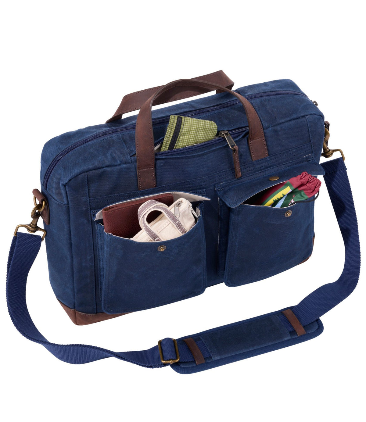 L.L.Bean Waxed Canvas Briefcase Classic Navy