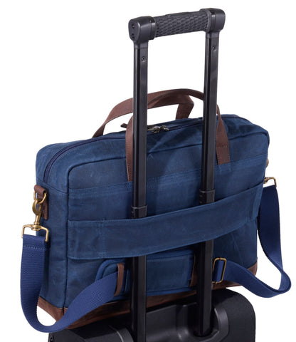 L.L.Bean Waxed Canvas Briefcase Classic Navy