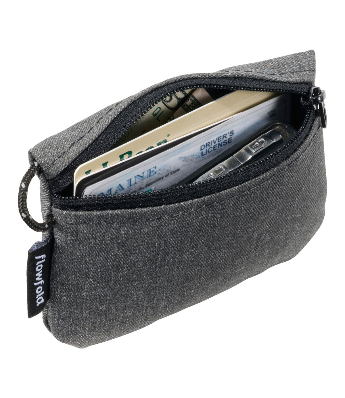 L.L.Bean Flowfold Essentialist Pouch Coal Ecogrid
