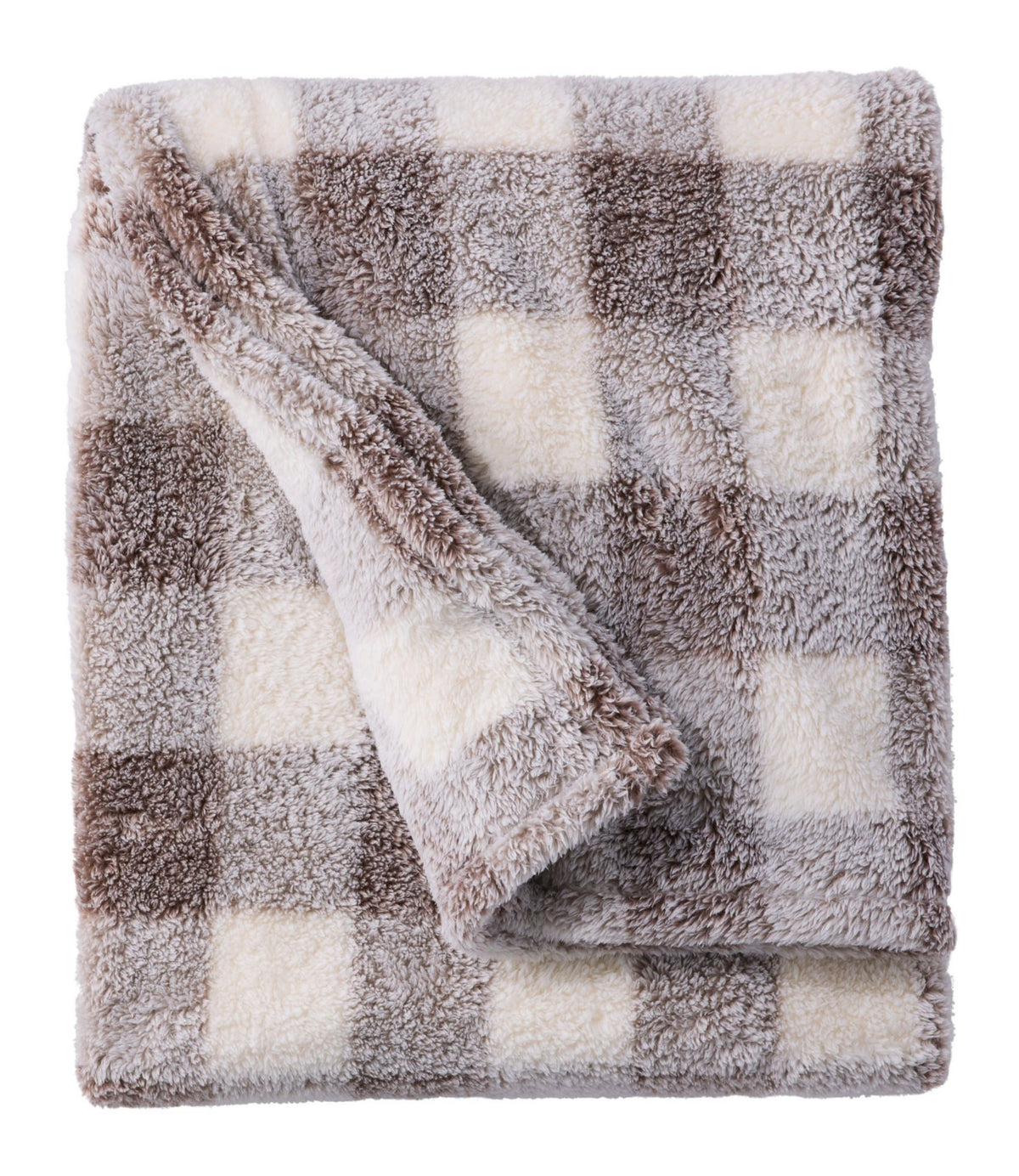 L.L.Bean Cozy Plush Throw, Plaid Dark Sable