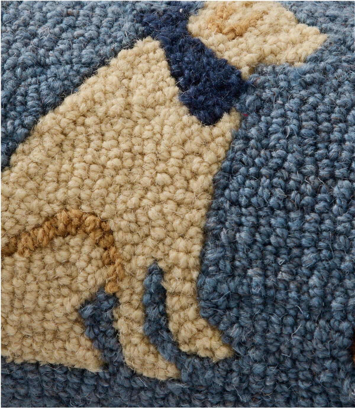 L.L.Bean Wool Hooked Throw Pillow, Sitting Lab Trio, 8" x 24"
