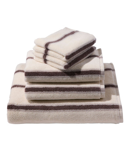 L.L.Bean Premium Cotton Towels, Stripe Bone/Weathered Oak
