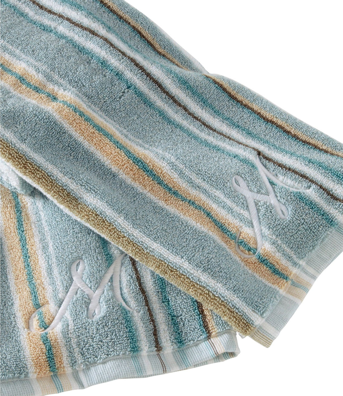 L.L.Bean Premium Cotton Towels, Stripe Bone/Weathered Oak