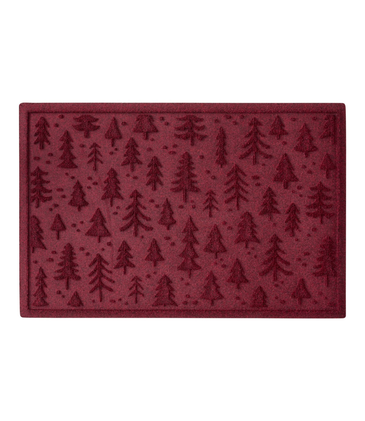 L.L.Bean Everyspace Recycled Waterhog Doormat, Holiday Trees Cranberry