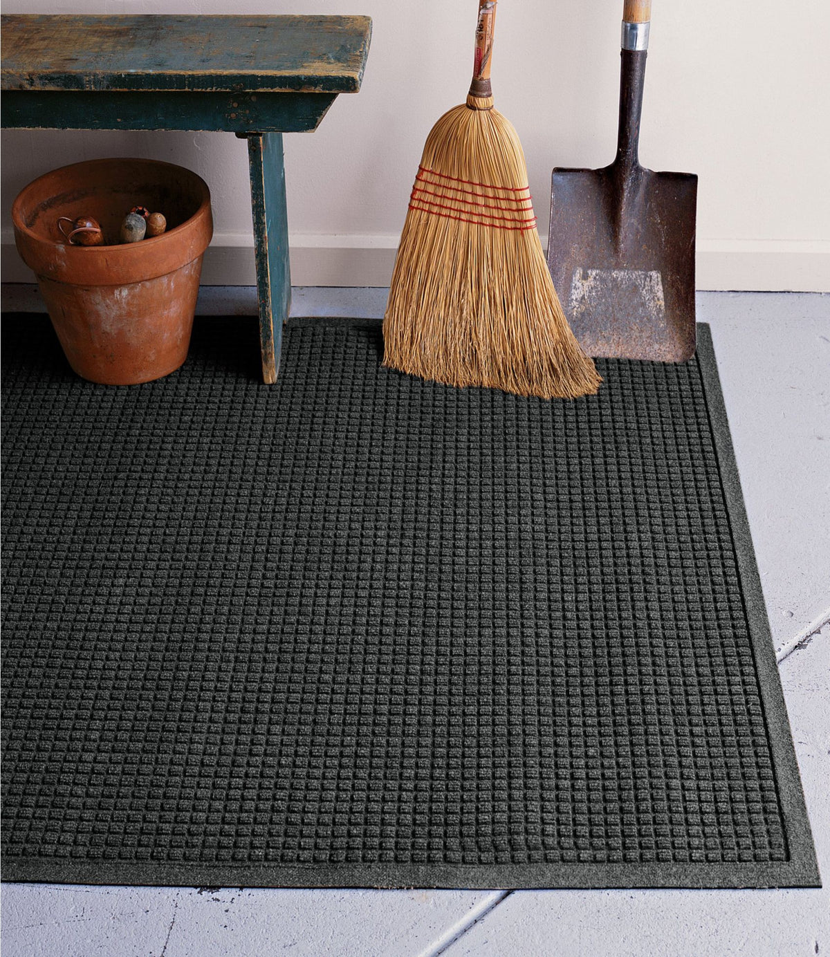L.L.Bean Everyspace Recycled Waterhog Mat, 4' Wide Medium Gray