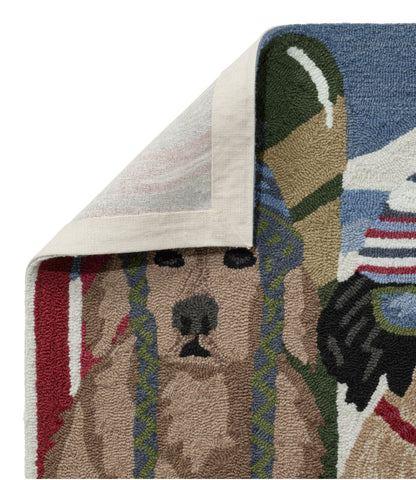 L.L.Bean Indoor/Outdoor Vacationland Runner, Dogs Skiing Multi