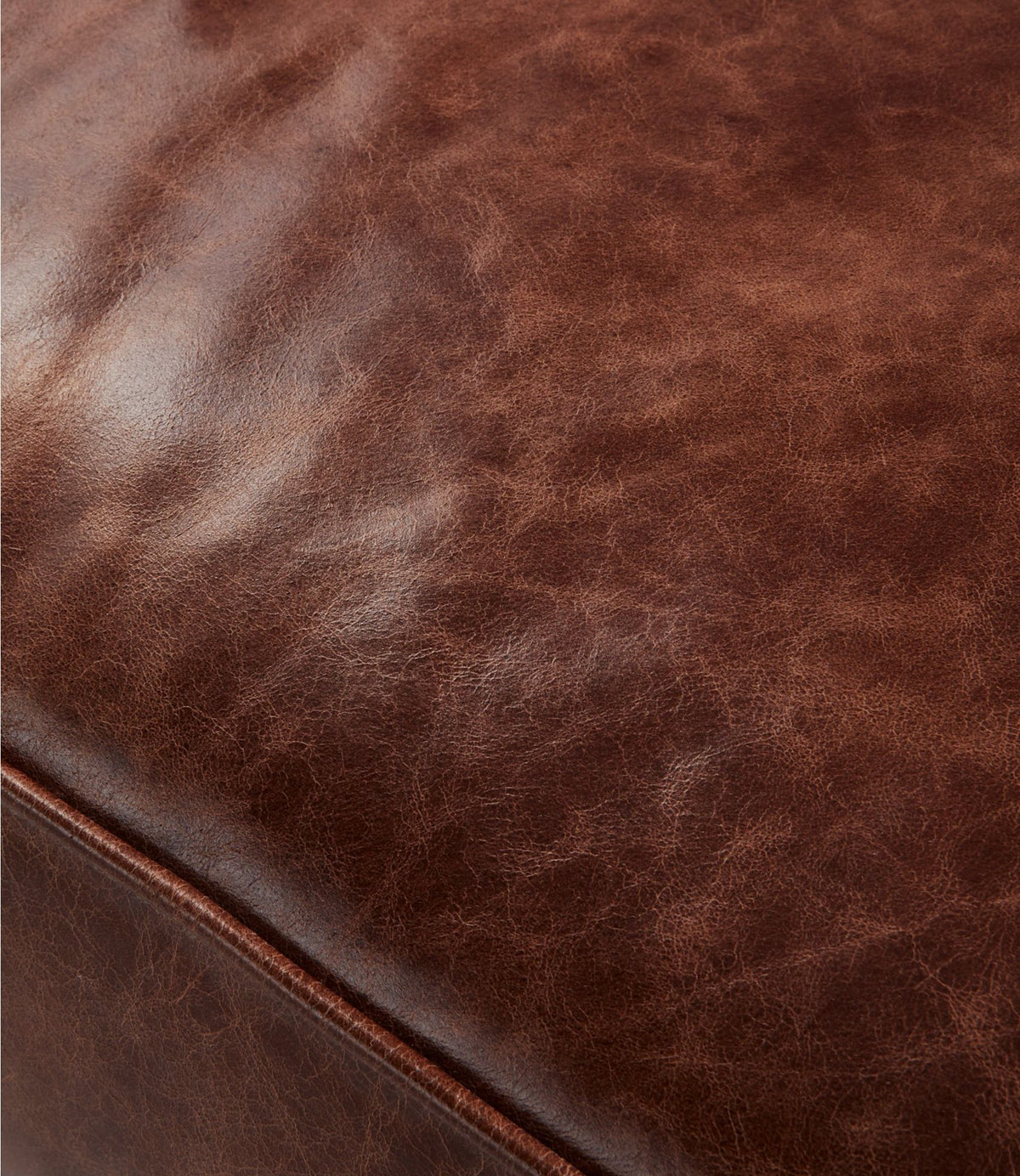 L.L.Bean Bean's Leather Lodge Ottoman Chestnut Brown