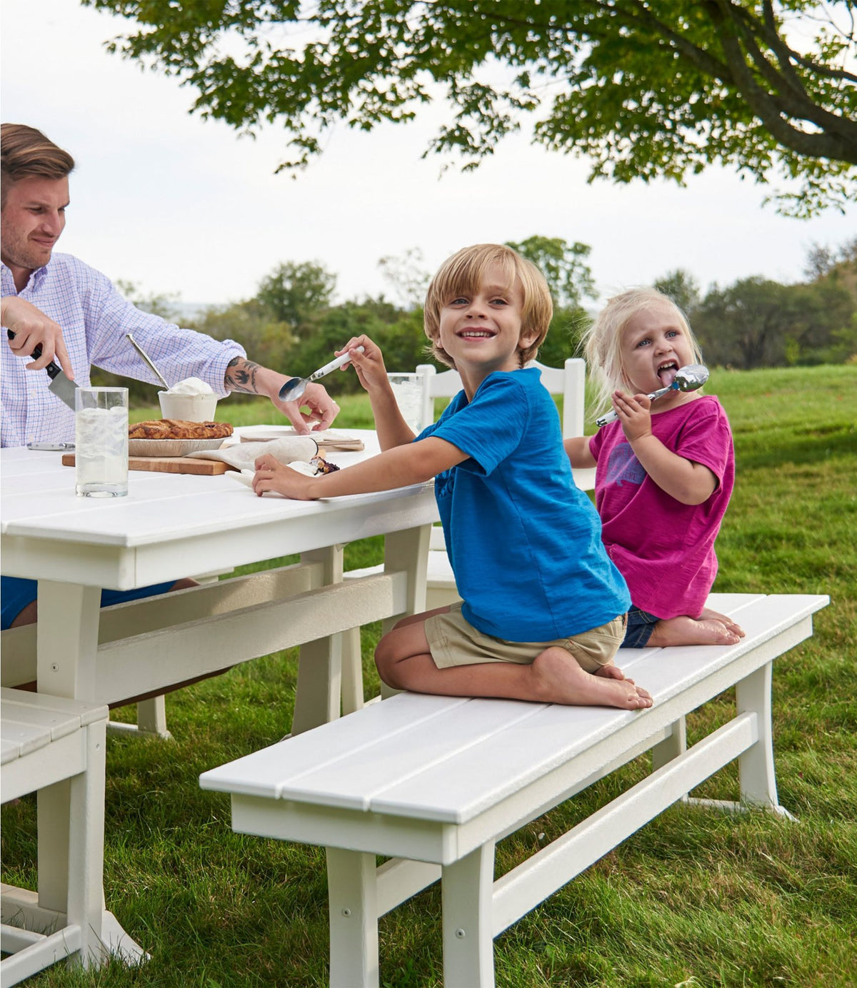 L.L.Bean All-Weather Farmhouse Bench Green