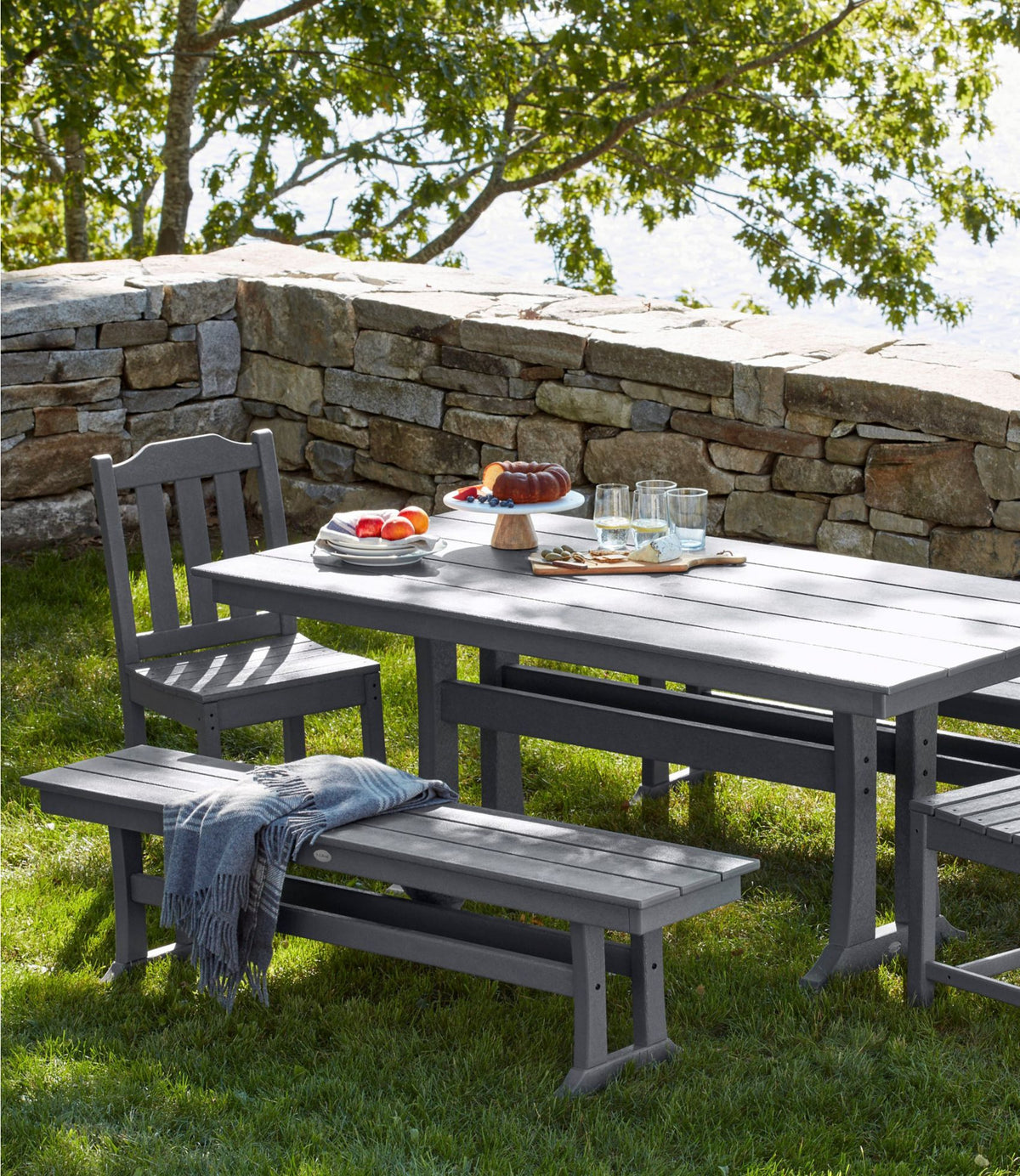 L.L.Bean All-Weather Farmhouse Bench Green