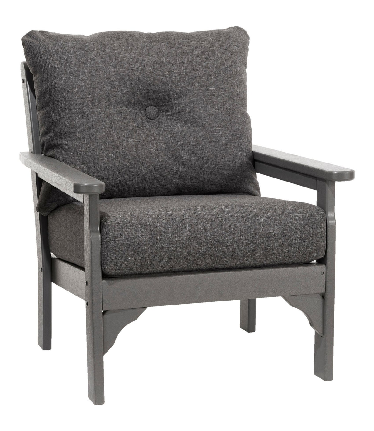 L.L.Bean All-Weather Patio Chair with Textured Cushion, Slate Gray Heathered Charcoal