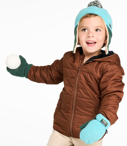 L.L.Bean Infants' and Toddlers' Mountain Classic Fleece Hat and Mitten Set Bright Sea Blue