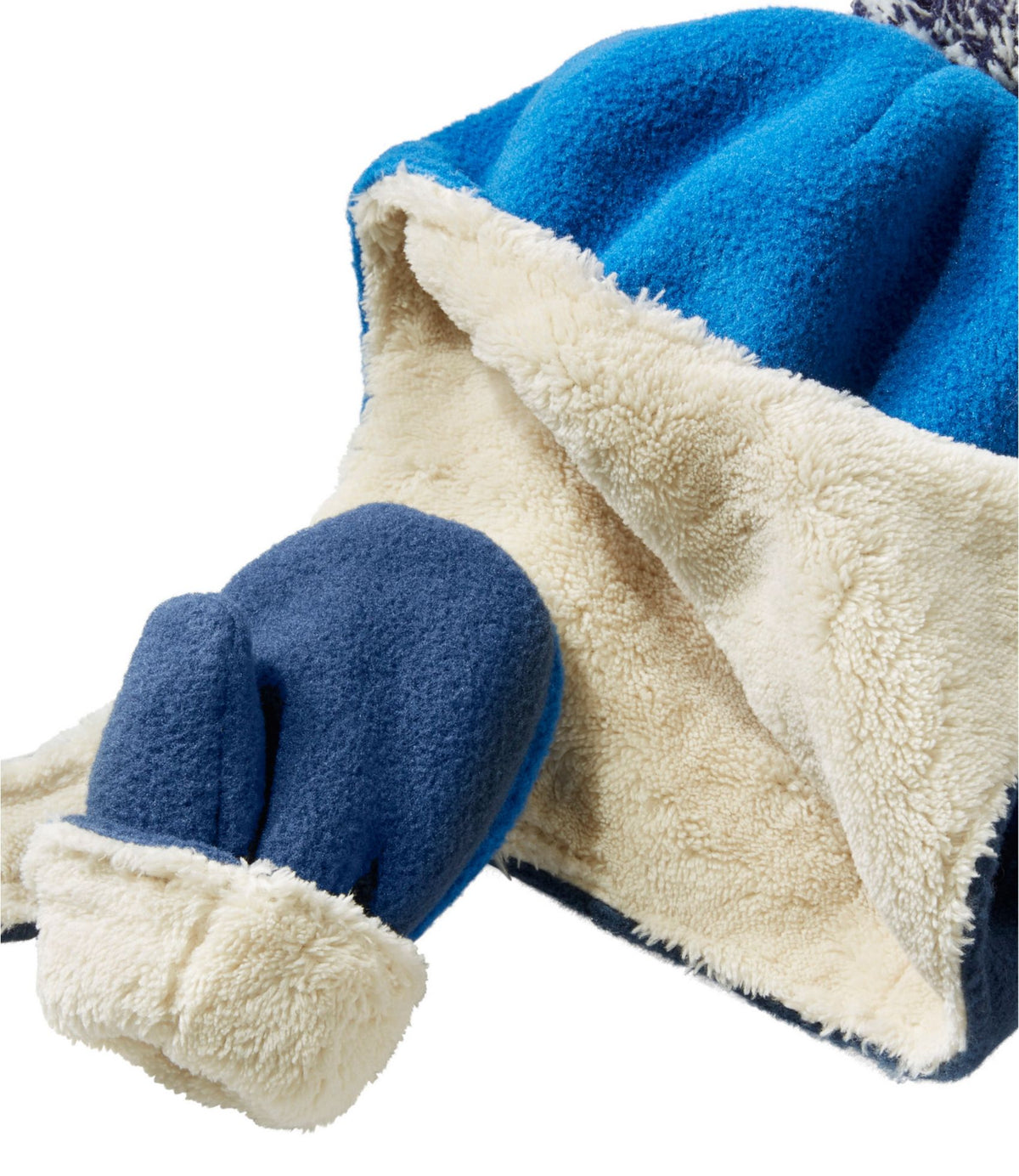 L.L.Bean Infants' and Toddlers' Mountain Classic Fleece Hat and Mitten Set Bright Sea Blue