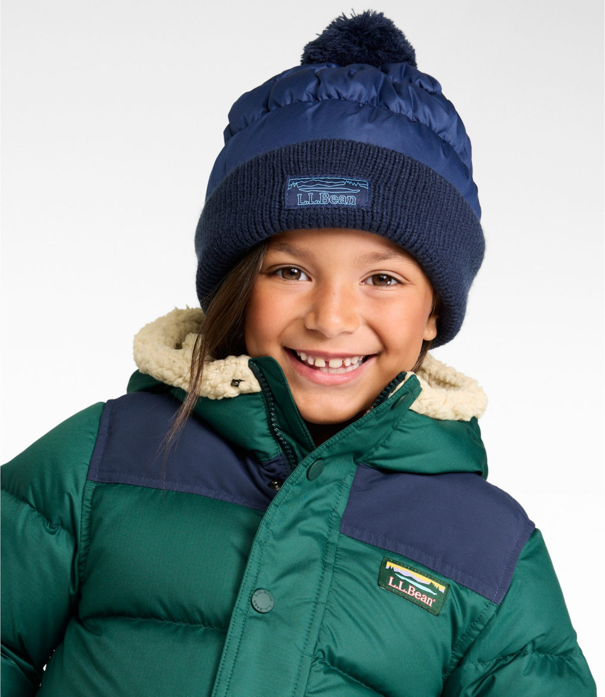 L.L.Bean Kids' Puffer Pom Beanie Night