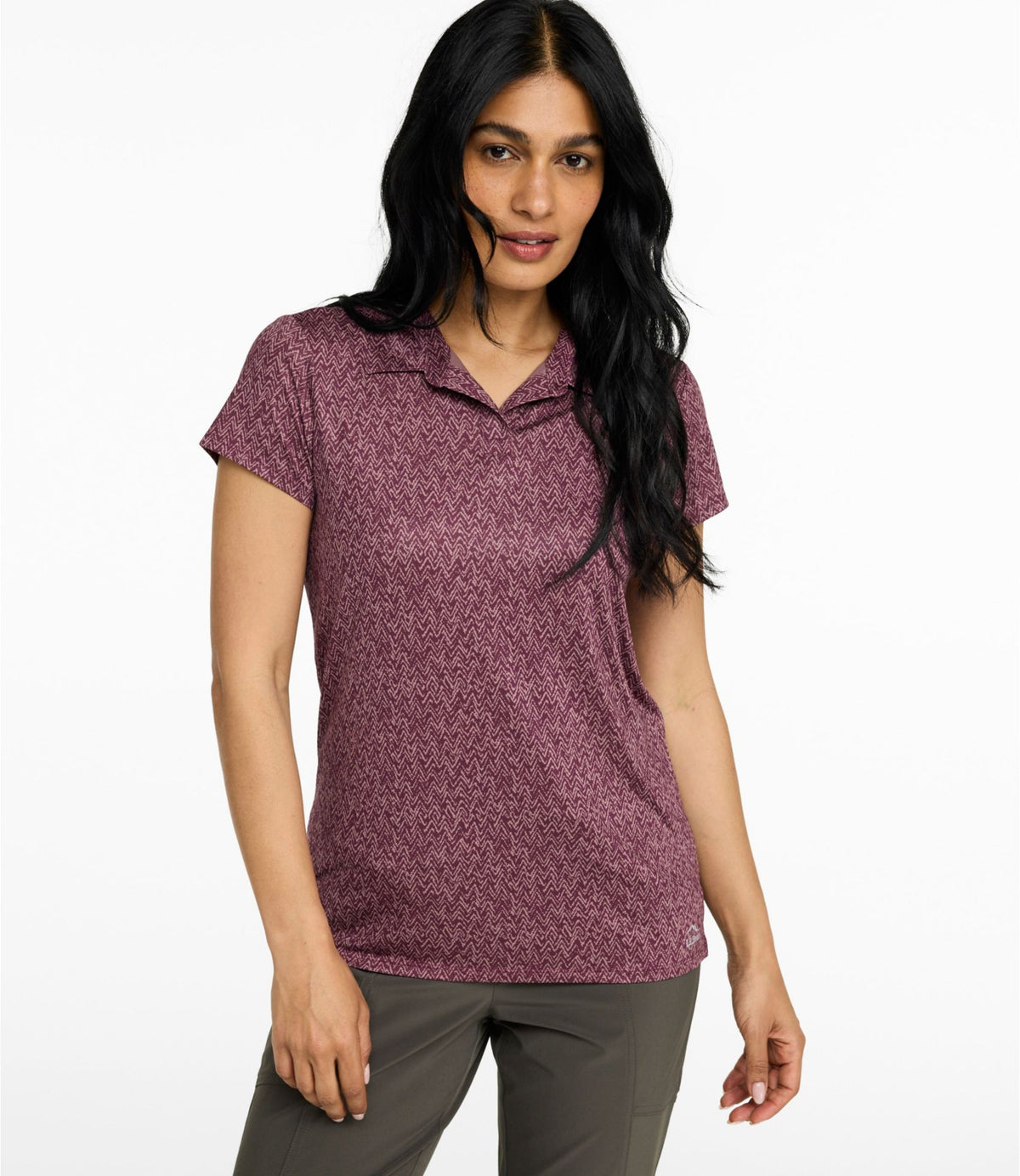 L.L.Bean Women's Access Polo, Short-Sleeve Print