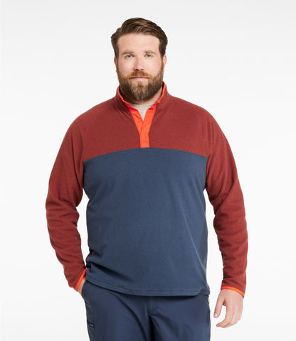 L.L.Bean Men's All Season Access Fleece Pullover, Colorblock Deep Glacier Blue/Classic Navy
