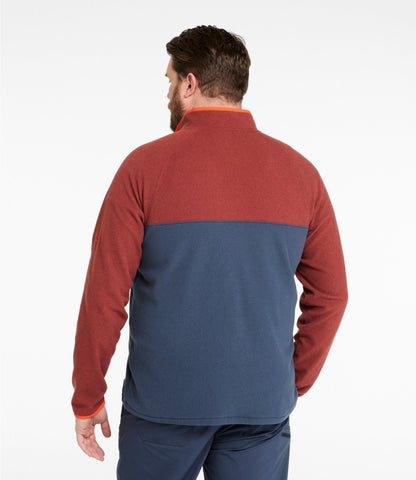 L.L.Bean Men's All Season Access Fleece Pullover, Colorblock Deep Glacier Blue/Classic Navy