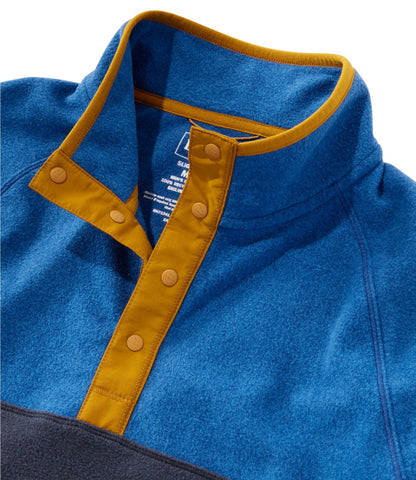 L.L.Bean Men's All Season Access Fleece Pullover, Colorblock Deep Glacier Blue/Classic Navy