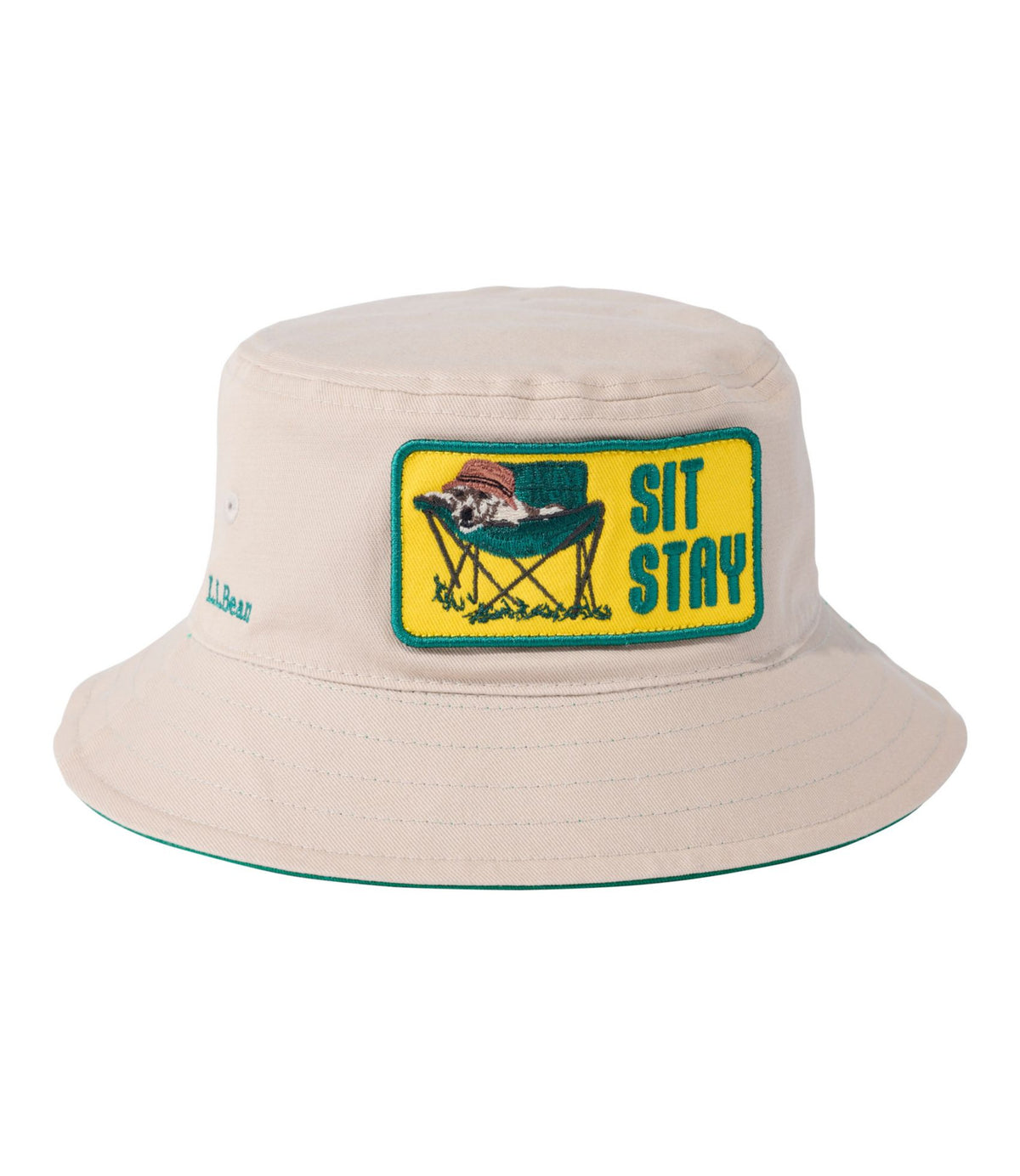 L.L.Bean Kids' Bean's Reversible Cotton Bucket Hat Forest Grove Camp Dog