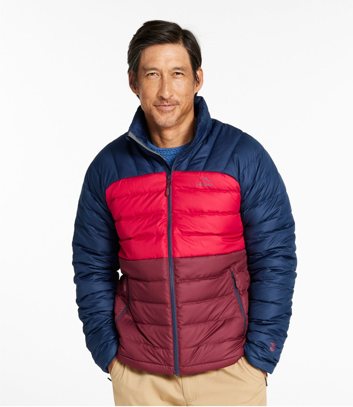 L.L.Bean Men's Bean's Down Jacket, Colorblock