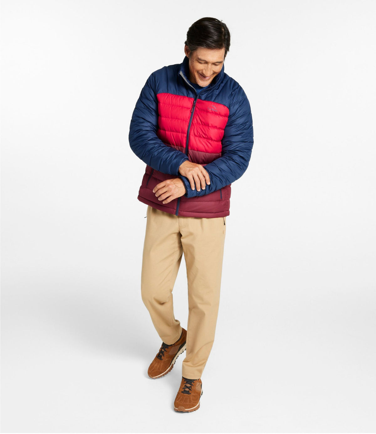 L.L.Bean Men's Bean's Down Jacket, Colorblock