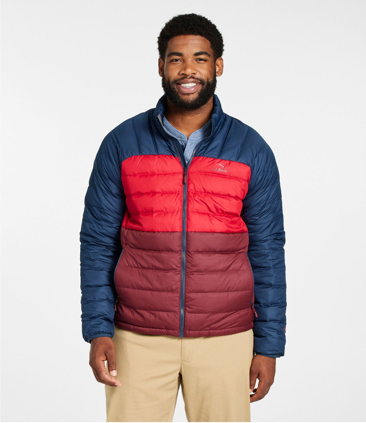L.L.Bean Men's Bean's Down Jacket, Colorblock