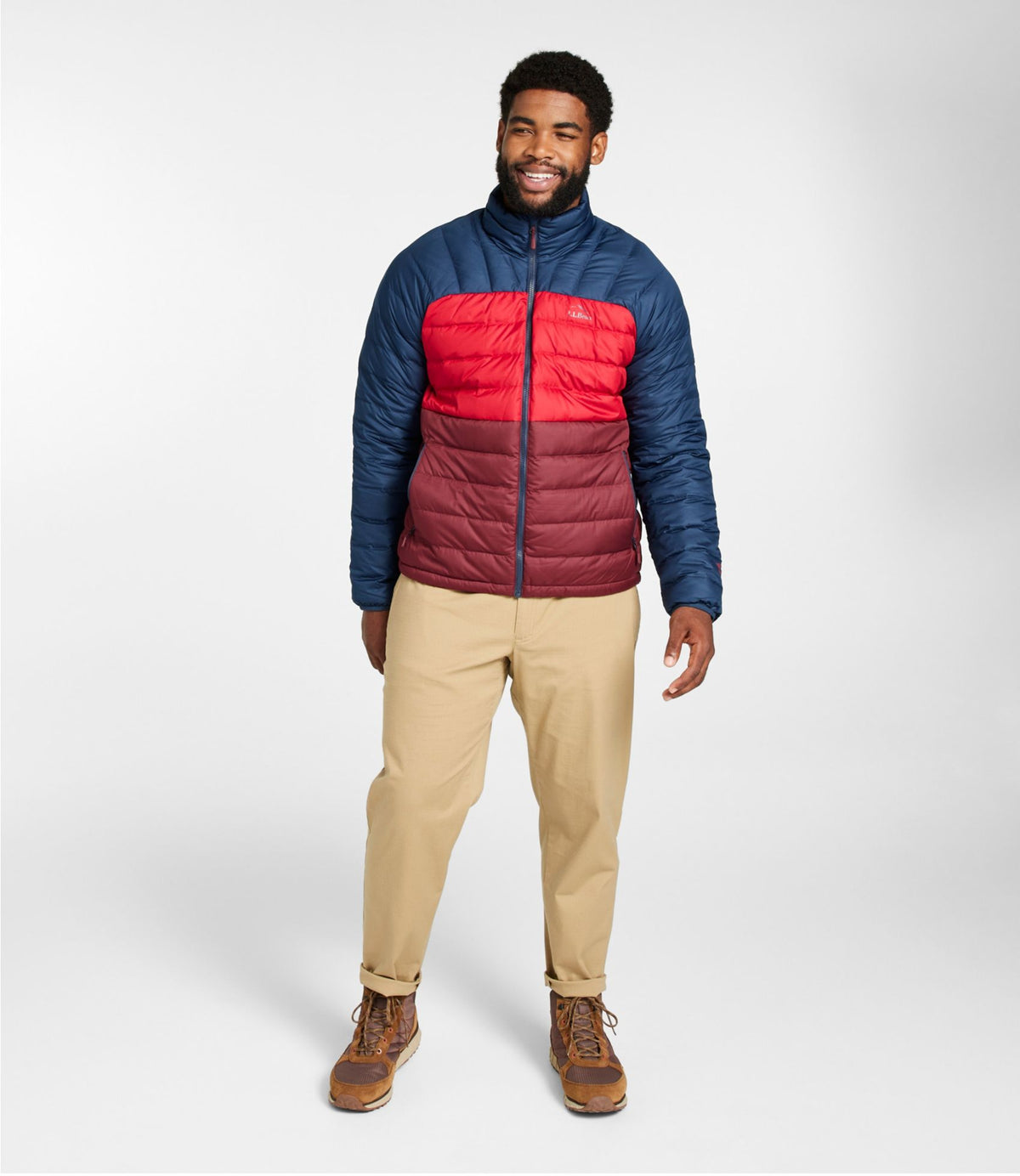 L.L.Bean Men's Bean's Down Jacket, Colorblock