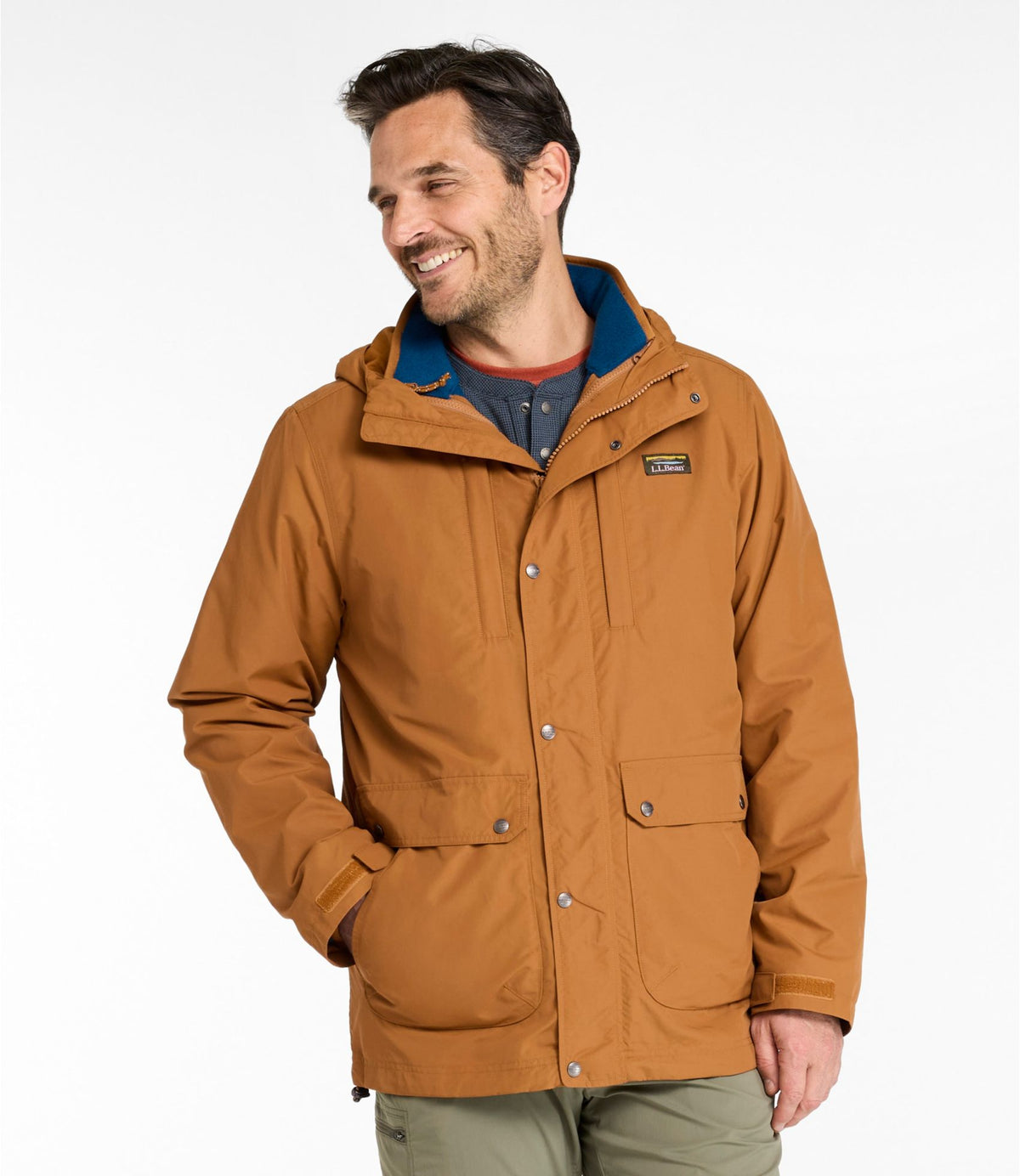 L.L.Bean Men's Mountain Classic 3-in-1 Jacket Dark Bronze/Dark Marine Blue