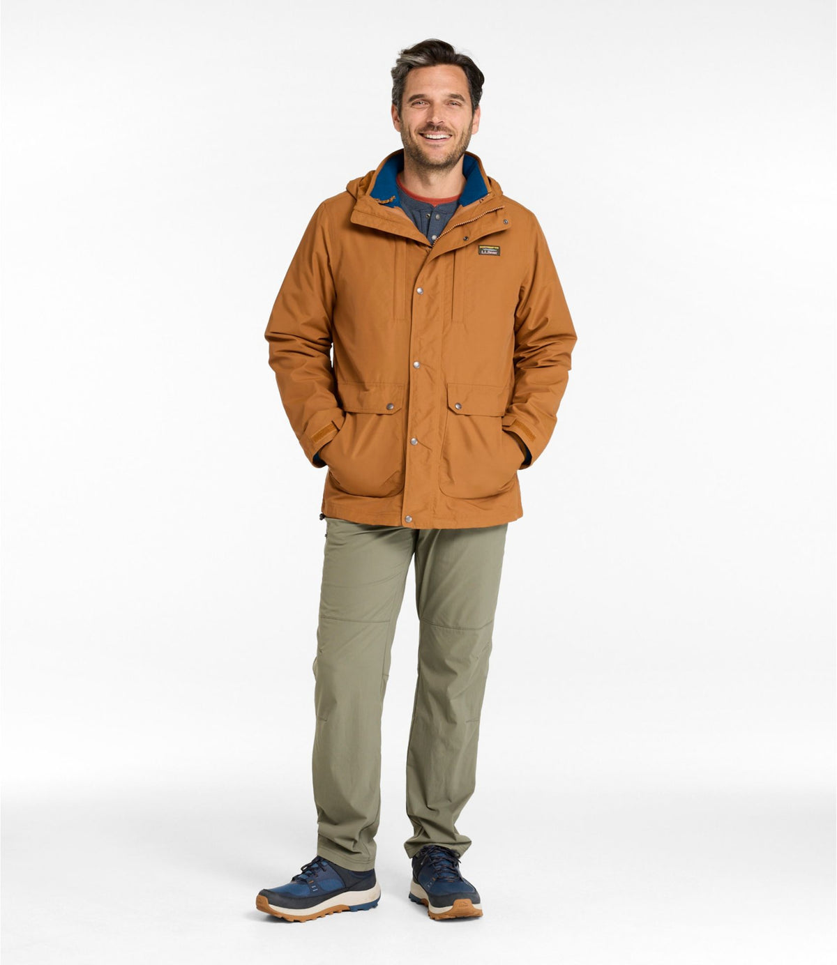 L.L.Bean Men's Mountain Classic 3-in-1 Jacket Dark Bronze/Dark Marine Blue