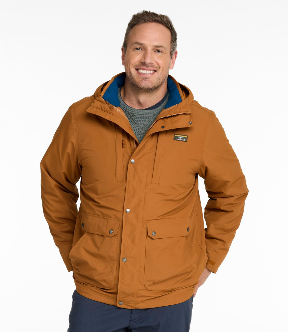 L.L.Bean Men's Mountain Classic 3-in-1 Jacket Dark Bronze/Dark Marine Blue