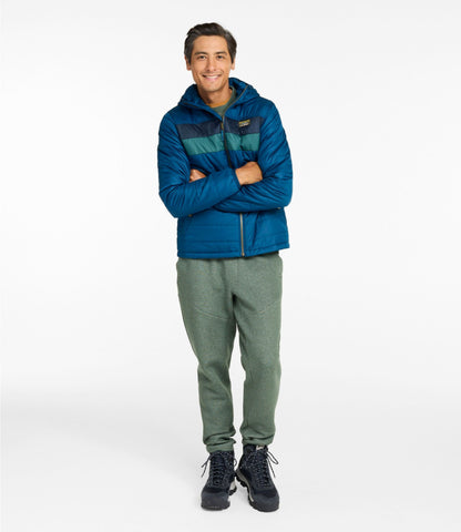 L.L.Bean Men's Mountain Classic Puffer Hooded Jacket, Colorblock Dark Marine Blue/Nautical Navy